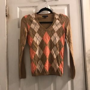 Tommy Hilfiger Tan Argyle Sweater